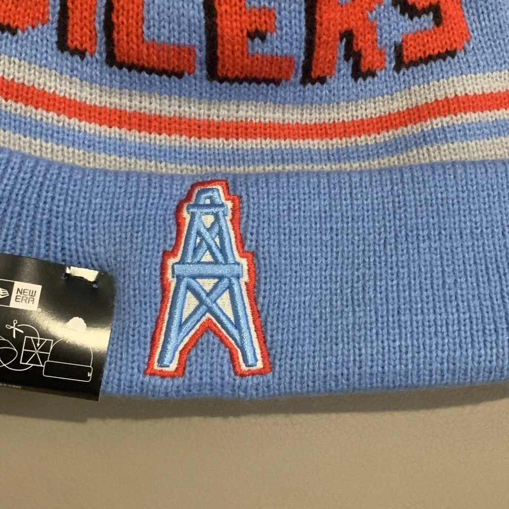 New Era Houston Oilers Historic Retro Winter Sport Knit Beanie Cap Hat OSFM